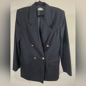 Vintage Talbots Black Blazer with Gold Buttons